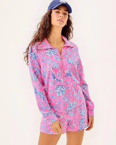 Nuevo Pullover Lilly Pulitzer Eleni Barefoot Beachcomber XL Rousseau Rosa AGOTADO - Imagen 1 de 4