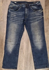 Buffalo David men's 34x 30 Blue stressed Jeans straight stretch - Picture 1 of 19