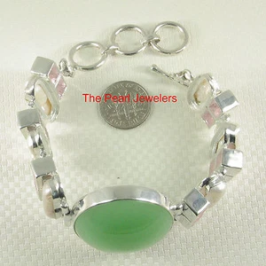 9400113-Solid-Sterling-Silver-925-Biwa-Pearls-Cubic-Zirconia-Bracelets - Picture 1 of 4