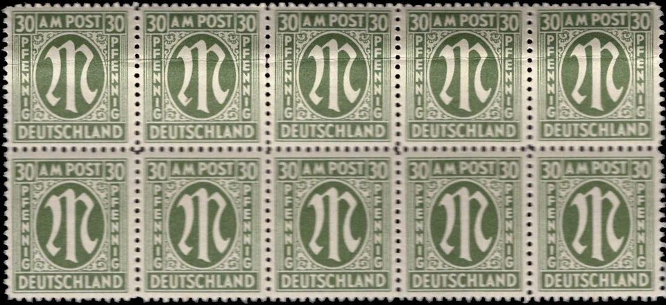 SAVOYSTAMPS - Germany-Allied Issued Occupational Post WWll-30P-Block of 10- MINT - Image 1 of 1