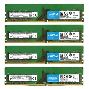 Crucial 32GB 4X 8GB DDR4 3200MHz PC4-25600 Desktop UDIMM Memory Ram CT8G4DFS832A - Picture 1 of 5
