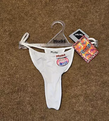 MUDD Intimates Women's Low Rise Thong Panties Medium, White NWT (Tactel Fibre) - Image 1 of 4