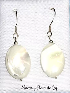 Pendenti Da Madreperla Ovale 13x18 MM E Argento di Legge 925 - Foto 1 di 1