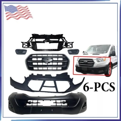 For 2020 Ford Transit Front Bumper Upper Lower Cover Grille Fog Light Cover Foto 1 de 4
