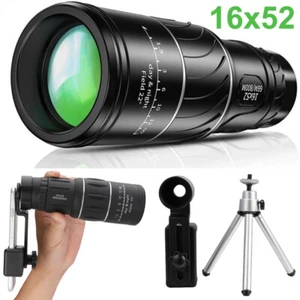 Day/Night Vision 16x52 Zoom HD Monocular Dual Focus Optics Telescope BAK4 +Clips - Picture 1 of 38