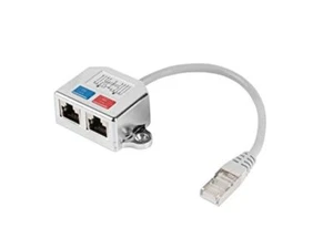 lanberg Ad 0026/S 2X RJ45 Plug to RJ45 Socket Splitter Fast Ethernet T Mount Gre - Bild 1 von 2