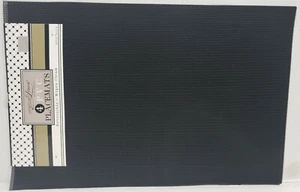 4er Set PVC Innen/Außen Polyvinyl Tischsets (13" x 18") schwarze Farbe, AL - Bild 1 von 10