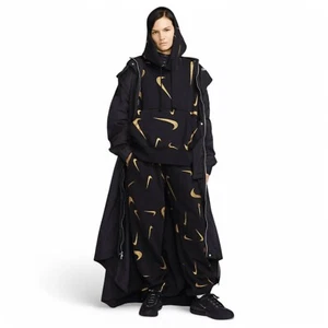 Nike Air Womens 2 PC Sweatsuit Size S Oversized AOP Gold Swoosh Tracksuit RARE!! - Picture 1 of 16