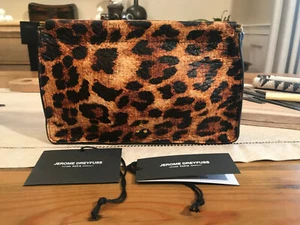 NWT Jerome Dreyfuss Clic Clac Large Clutch in Leopard -- JD Season/Collection 34 - Picture 1 of 12