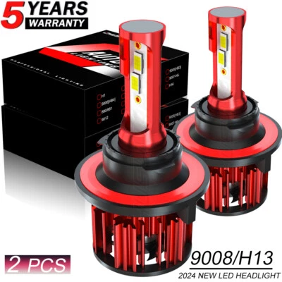 9008 LED Headlight Bulbs 6000K For Ford Transit Connect 2010-2013 High Low Beam - Image 1 of 4