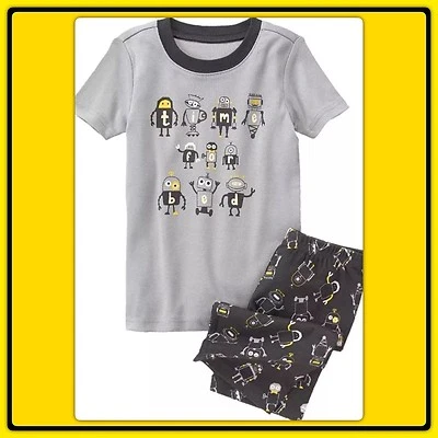 NUEVO CON ETIQUETAS 4 Gymboree GYMMIES ropa de dormir pijama 2 piezas SHORTIES robot TIEMPO PARA LA CAMA Foto 1 de 3