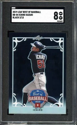 2019 Leaf Black ICHIRO SUZUKI /15 SGC 8 Best of Baseball Card - Image 1 of 2