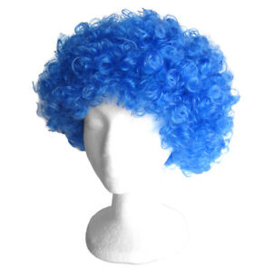 Economy Blue Afro Wig ~ HALLOWEEN 60s 70s DISCO CLOWN COSTUME PARTY CURLY FRO