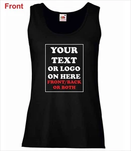 Personalised Lady Fit Vest Custom Printed Vest Logo Text Printed - Picture 1 of 20