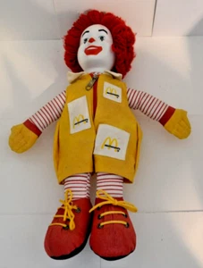 DE COLECCIÓN AÑOS 80 RONALD MACDONALD 14" PELUCHE CON CABEZA DE VINILO - Imagen 1 de 3