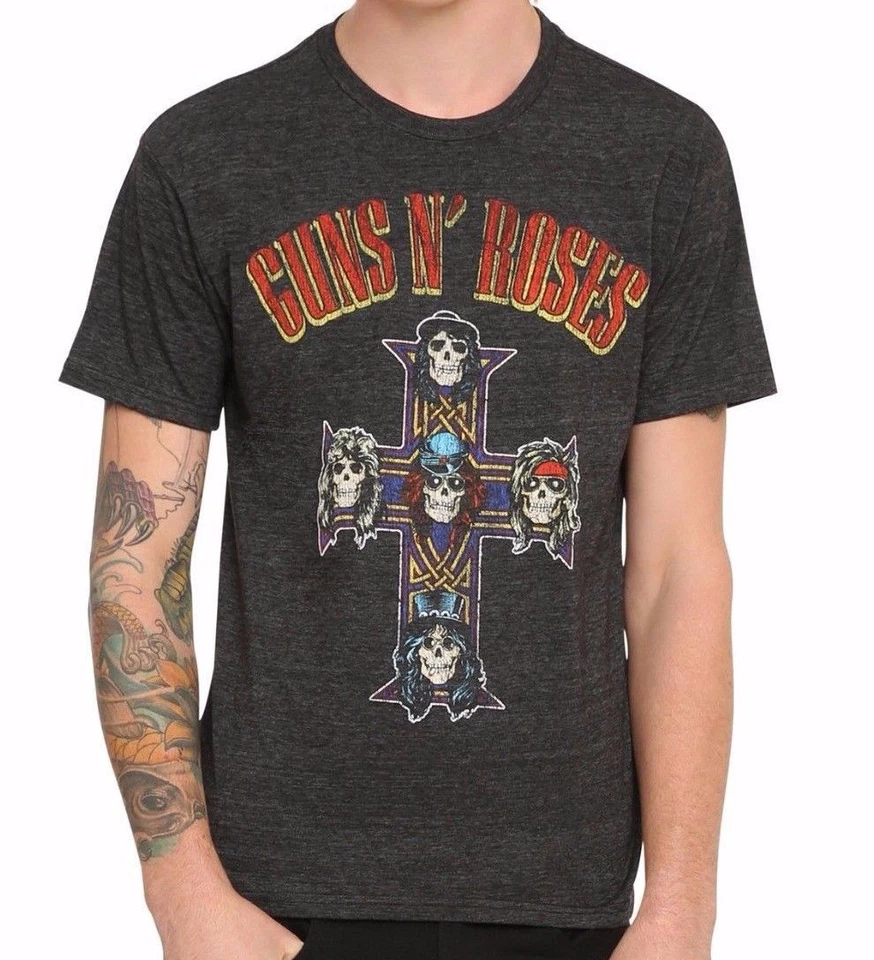 Guns N' Roses APPETITE FOR DESTRUCTION CROSS LOGO T-Shirt NEW XS-3XL Licensed  - Image 1 of 1
