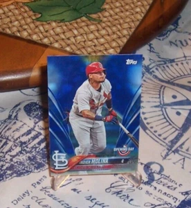 YADIER MOLINA-Cardinals-2018 Topps Opening Day Blue Foil  #96 - Picture 1 of 4