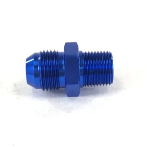 Aluminum Fitting Adapter 8AN Male end to 3/8NPT Male end Flare Straight Blue - Bild 1 von 8