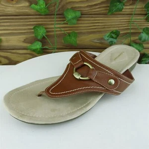 St John' Bay Damen-Flip-Flop-Schuhe Zike braun Synthetik Slipper Größe 10 Medium - Bild 1 von 6