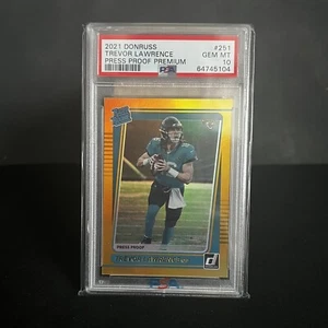 Trevor Lawrence Rookie RC PSA 10 2021 Donruss Press Proof Premium #251 Jaguars - Imagen 1 de 2