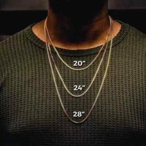 $6000 14K Solid Yellow Gold Cuban Link Chain Necklace 18" Men's Women Italy - Picture 1 of 8