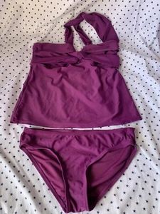 Elle Two Piece Purple Mauve Bathing Suit Swimwear - Picture 1 of 4