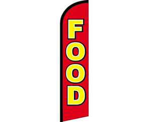 Food Red / Yellow Windless Banner Advertising Marketing Flag 100D