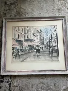 MID CENTURY FRAMED SIGNED GUY DE NEYRAC PARIS PAINTING - Picture 1 of 3