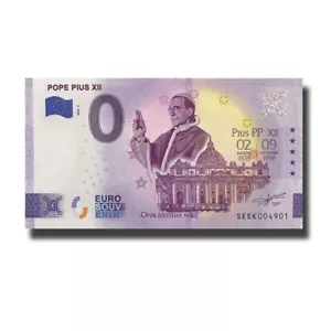 Billete de recuerdo de 0 euros Papa Pío XII Italia BUSCAR 2022-7 Scheine Euro Billet - Imagen 1 de 3