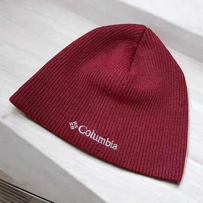 Columbia Granate Rojo Gorro Unisex Adulto Invierno Tejido Gorra Cálido Elastizado OSFM Foto 1 de 4
