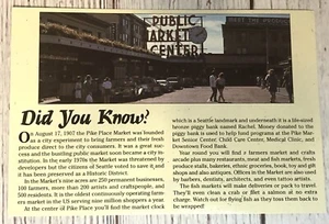 Cartolina Seattle Washington, The Pike Place Public Market Information & History - Foto 1 di 2