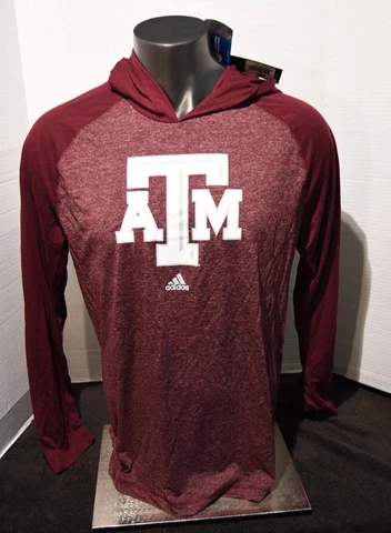Adidas Mens S-2XL Maroon Texas A&M Aggies Pullover Hooded Shirt New with Tags Cover