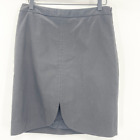 Trina Turk Black Pencil Mini Skirt Women's Size 2 Front Slit Back Zip