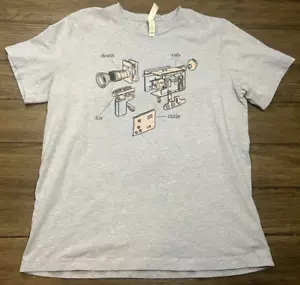 Death Cab For Cutie Tour Blue Short Sleeve Shirt Movie Camera Size Large L - Picture 1 of 5