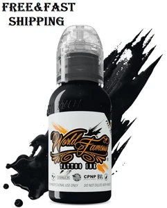 Tinta para tatuaje Blackout Black, mundialmente famosa, segura para la piel, profesional, alto pigmento, 1 oz - Imagen 1 de 7