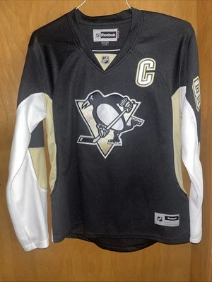 CAMISETA GRANDE PARA MUJER REEBOK NHL PITTSBURGH PENGUINS #87 SIDNEY CROSBY (B67) Foto 1 de 4