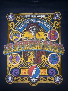 Liquid Blue Grateful Dead Band T-shirt Men’s L Navy Blue Rock Music Winterland  - Picture 1 of 3
