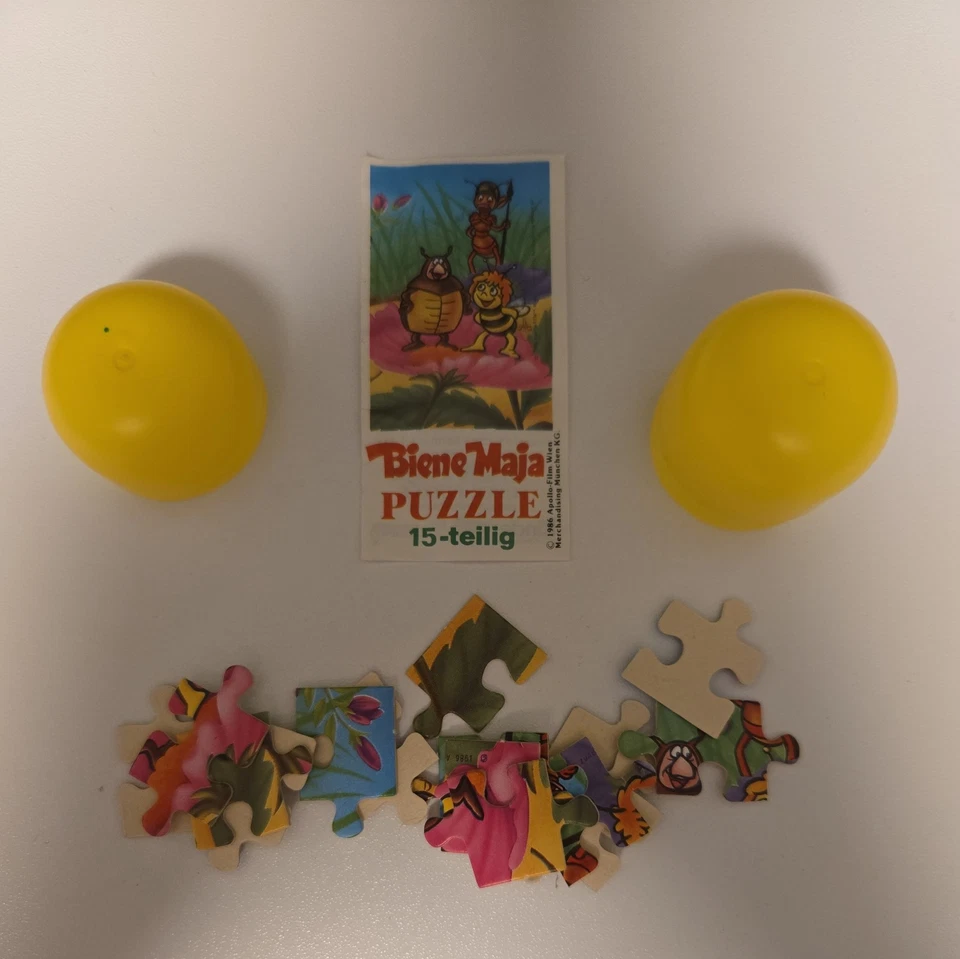 Üei Puzzle Biene Maja 1986 oben rechts mit BPZ nicht gebaut-RAR - Bild 1 von 1
