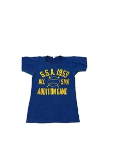 Vintage Champion Running Man Tshirt 50s All Star Baseball Size Small Flocked - Bild 1 von 6