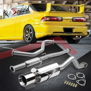 FOR 94-01 ACURA INTEGRA GS/RS/LS 4" ROLLED TIP MUFFLER CATBACK EXHAUST SYSTEM - Picture 1 of 5