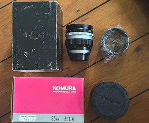 Super Rare Komura 85mm F1.4 For Nikon Minty Condition In Box W/ Hood + Paperwork - Picture 1 of 23