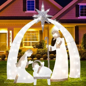 DORFELY 52”Nativity Scene Christmas Set Lighted up Decoration for Outdoor - Picture 1 of 7