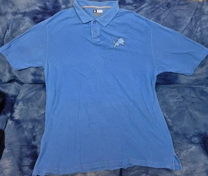 Detroit Lions Uomo 2XL Blu Polo NFL Abbigliamento Squadra - Foto 1 di 3