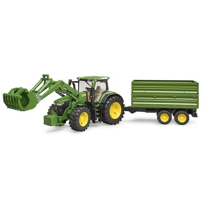 1/16 John Deere 7R 350 Tractor with Front Loader and Trailer by Bruder 09828 - Image 1 of 4