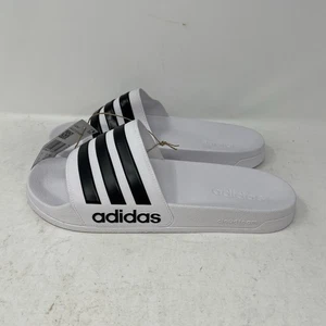 adidas Adilette Shower White Black Unisex Slip On Sandal Slide GZ5921 Men's 10 - Picture 1 of 8