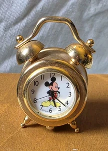 Topolino - Sveglia Disney Miniatura Alta 2" Oro... Da Collezione - Foto 1 di 8