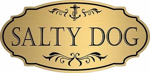 Gold "Salziger Hund" Türschild Wandschild Maritim Boot Strand - kostenloser Versand - Bild 1 von 1