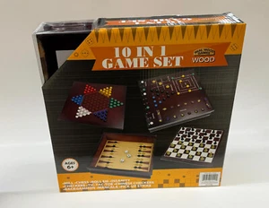 WOOD 'N THINGS 10-in-1 Game Set real wood Ages 6+ New - Picture 1 of 2