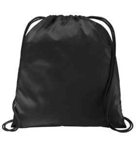 (Pack of 2) Port Authority Black Ultra-Core Cinch Drawstring Pack Blank - Picture 1 of 1
