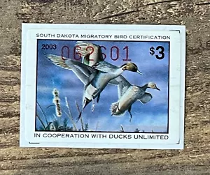 WTDstamps - 2003 SOUTH DAKOTA - State Duck Stempel - Los 1 - Neuwertig OG NH - Bild 1 von 2